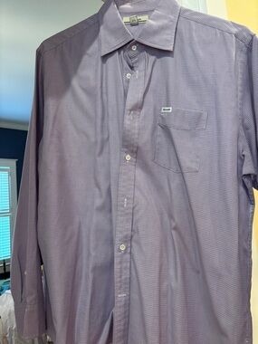 Faconnable Men's Lavender Microcheck Dress Shirt